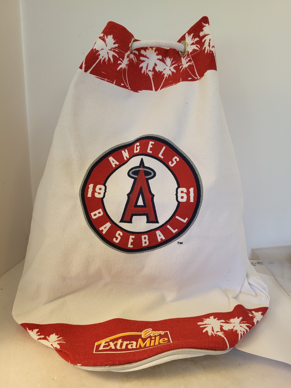 Los Angeles Angels Baseball Canvas  Drawstring Beach Backpack Tote